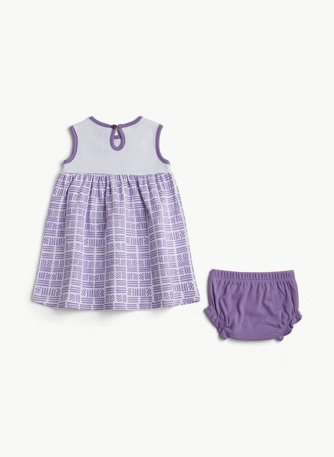 BONTOTS Print Peter Pan Collar Organic Cotton Fit & Flare Dress - Image 3